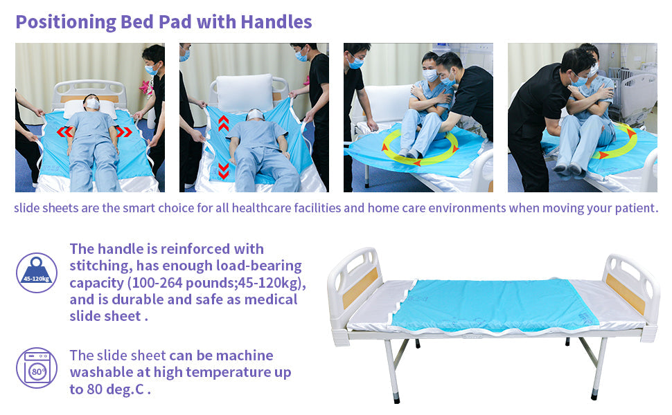 Flat Transfer Slide Sheet with Handles