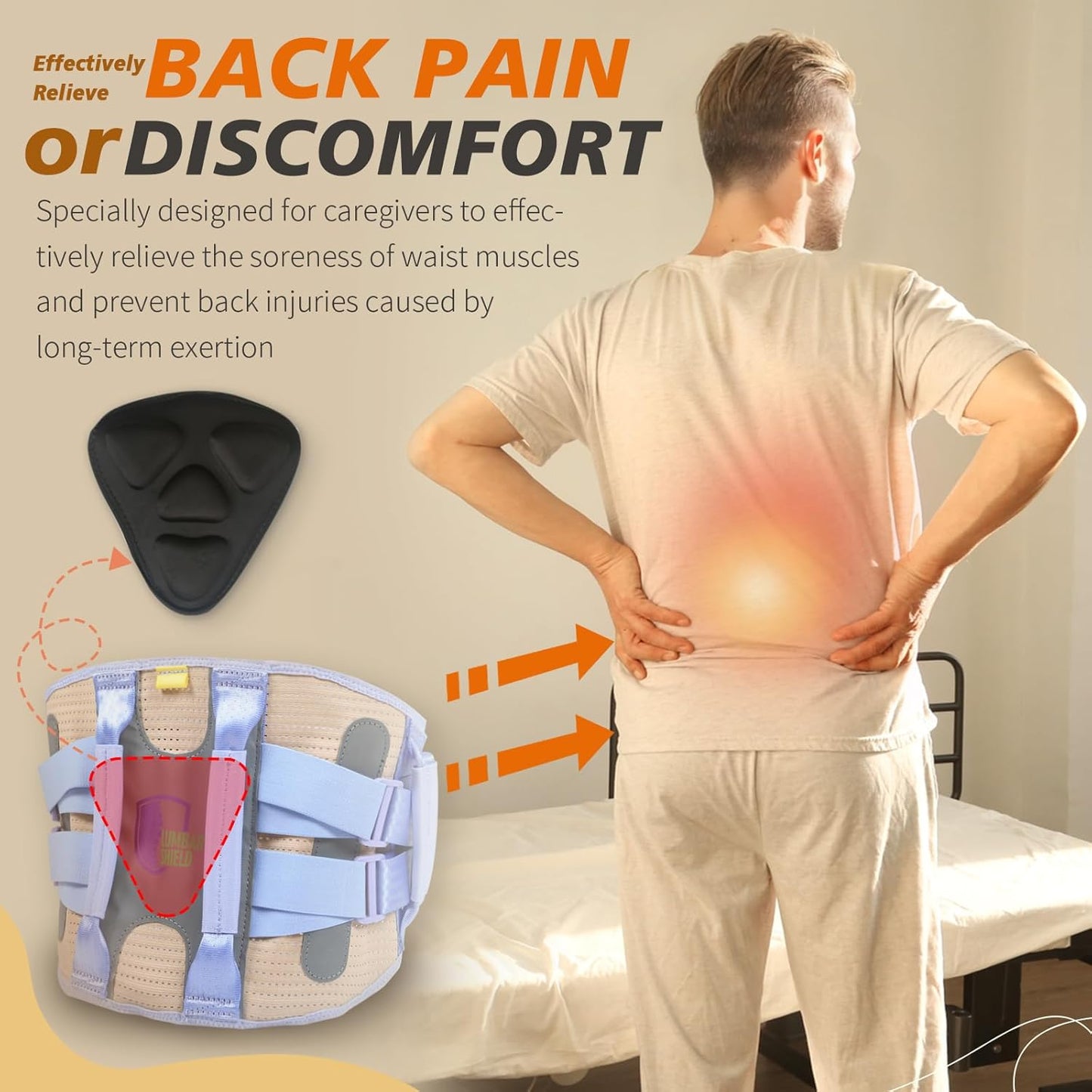 Caregiver waist support brace