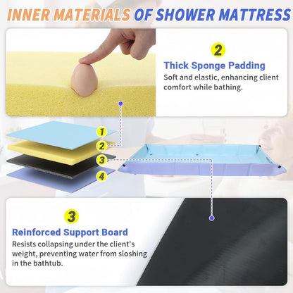 Foldable bathing mattress