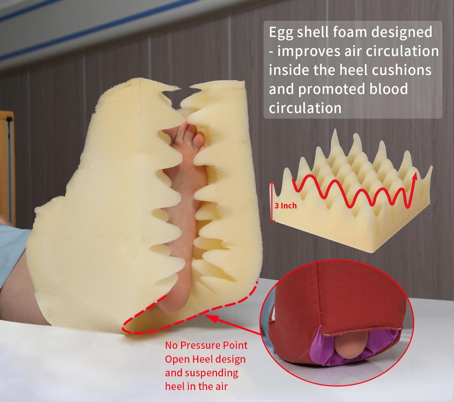 Egg Crate Foam Heel Protector (1 Pair)