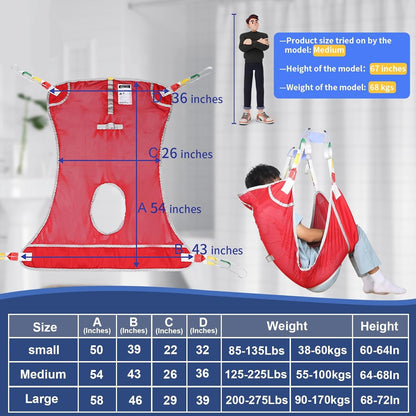 Full Body Mesh Sling with Commode Opening