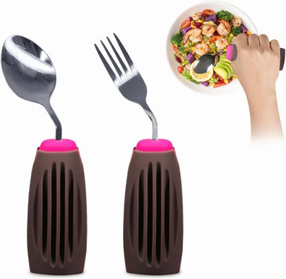 Angled Spoon & Fork Set+Silicone Weighted Cover